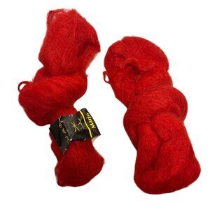 Red Yarn Wool & Viscose Blend Marjo by Kranenburg Knitting Crochet Lot of 2